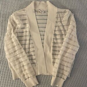 Calvin Klein Cream Striped Cardigan